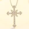 Pingente Moldura Geometria Grande Diamante Completo Moissanita Conjunto Pequeno Fresco Zircônia Cruz Pingente Colar de Tendência