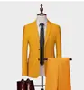 Traje Cruzado 2024 Nuevo de Doble Botón para Hombre Estilo Coreano Delgado Boda Novio Traje Casual Conjunto de Dos Piezas para Hombre