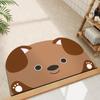 Alfombrilla absorbente de barro de diatomeas para baño con dibujos animados de forma especial, para puerta de inodoro, de secado rápido, resistente al desgaste, suave, antideslizante