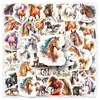 50 Pegatinas de Animales Estilo Tinta Caballo Creativas Acuarela Exquisita Graffiti Decoración Set de Tarjetas Goo Pegatinas de Papelería Venta al por Mayor