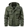 Nueva Llegada para Hombre Chaqueta Cortavientos Exterior Primavera y Otoño Talla Grande Holgada Casual Multibolsillos Chaqueta de Trabajo