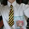 Camisa de Estudiante Corta Fresca Elástica Divertida para Mujer Versátil Cuadros Blanco y Negro Manzana Moderna Corbata Pequeña