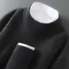 25 Estilos Nuevos de Suéteres 100% Lana Pura para Hombre, Suéteres de Punto Pulóver de Cuello Alto, Suéteres Casuales de Cachemir de Corte Holgado