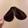 Pinza Triangular para el Cabello de Mujer de Terciopelo Tipo Tiburón 2025 Nuevo Estilo para Toda la Parte Trasera de la Cabeza Pinza de Pelo de Gama Alta Accesorios para el Cabello Otoño