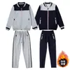 Uniforme Escolar Deportivo de Béisbol con Cremallera de Color Contrastante para Estudiantes de Primaria y Secundaria, Conjunto de Ropa Deportiva Estilo Preppy Británico para Niños y Niñas, Forrado de Felpa