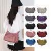 Bolsa de ombro em tecido de nylon para mulheres, grande capacidade, multicamadas, casual, adequada para o trajeto diário, leve, tecido de nylon, bolsa de maternidade