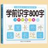 Livro de Treinamento de Controle de Caneta Matricial de 800 Palavras para Alfabetização Pré-Escolar para Crianças de 3-6 Anos, Livro de Reconhecimento de Imagens e Alfabetização com Pinyin