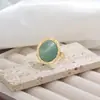 Anel Aberto Colorido com Pedras Strass Estilo Retrô Moda Personalidade Cruzada Design Ins Europeu e Americano Anel Olho de Gato para Mulheres