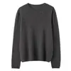 Nueva colección de otoño e invierno: Suéter casual de punto 100% cachemira pura para mujer, corte holgado, efecto adelgazante, diseño sin costuras y cuello redondo