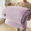 Manta de Cachemira Sintética de Invierno, Manta de Franela de Terciopelo Coral de Color Sólido para Aire Acondicionado, Manta para Descanso de Mediodía en la Oficina, Manta para Dormitorio