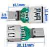 Base hembra USB 3.1 Tipo C con placa fija, interfaz de carga y datos, conector macho y hembra C, placa de prueba, inserción positiva y negativa a doble cara