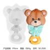Molde de Silicone Urso Furo Simples para Pendurar Anel Sorriso Gato DIY Sabonete Cola Gesso Aromaterapia Molde Decoração de Bolo