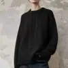 Estilo Nuevo Europeo y Americano Cuello Redondo Lana Engrosada Cálido Holgado Perezoso Suéter Pulóver Camisa Base para Mujer Otoño e Invierno Manga Larga Suéter de Cachemira
