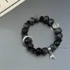 Pulseira Mochuan Xuanyi Esmalte Colorido Estilo Antigo Contas de Esmalte Colorido Pulseira Feita à Mão para Meninas Design de Nicho Pulseira de Casal para Homens