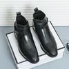 Botas de couro masculinas Cross-border 47 plus size Novos sapatos masculinos de couro da moda estilo britânico Sapatos de cano alto Tendência Retro Martin Boots