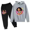 Transfronterizo 2025 Nueva Primavera y Otoño Nuevo Santa Claus Niños y Niñas Sudaderas con Capucha y Pantalones Deportivos de Dibujos Animados de Manga Larga Moderno