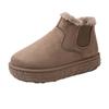 Botas de Nieve Nuevas de Otoño e Invierno de Comercio Exterior para Mujer, Color Sólido Cálido, Talla Grande, Banda Elástica, Zapatos Cortos de Algodón con Suela Gruesa
