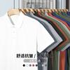Camiseta de lapela masculina de manga curta frisada camisa polo verão top roupas de meia manga Ice Silk sensação legal Paul gola t-shirt