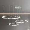 Araña de sala de estar de lujo ligero minimalista italiano, luz principal circular creativa de diseñador Bauhaus de 6 piezas para el pasillo, aluminio, otros materiales no especificados