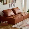 Sofá Bloco de Tofu, Couro Genuíno, Estilo Minimalista Italiano, Apartamento Pequeno, Sala de Estar de Piemonte, Módulo de Combinação de Sofá Quadrado de Couro
