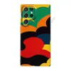 Estilo de arte americano retro abstracto color-blocking funda de teléfono irregular adecuada para Samsung S23/S24 película funda dura