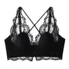 Renda Francesa Decote V Profundo Alça no Pescoço Busto Grande Parece Menor Sem Aro Push-Up Levanta Suporte Lateral Gordura da Axila Sexy Puro Desejo Lingerie para Mulheres