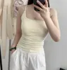 Camisola de algodón modal de una sola tira con espalda en U y copas fijas, montada en percha, 2608, prenda exterior de verano para mujer con almohadillas en las copas