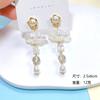 Nuevos pendientes ligeros de lujo, elegantes, dulces, con borlas de cristal y perlas, pendientes largos de plata para mujer, fabricantes de pendientes al por mayor