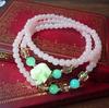 Pulsera S302'' Pintada en Vidrio Estilo Vacacional Pulsera de Cristal Rosa Yiwu Pequeñas Mercancías