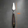 Raspador de pintura al óleo altamente elástico, cuchillo para mezclar colores de pintura acrílica artística, raspador de pintura de acero inoxidable individual con mango de madera