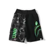 Transfronterizos Nuevos de Moda Japonesa Cabeza de Tiburón BAPE Impresión Digital 3D Casual Cortos de Moda Pantalones Casuales de Playa