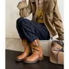 Botas de trabajo estilo vintage desgastado de diseño nicho Martin para mujer, novedad otoño e invierno 2026, botines vaqueros western de punta redonda, modernos
