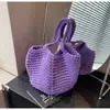 Bolso Tejido de Algodón Vintage con Hombro Nuevo Bolso de Mano de Paja Hecho a Mano a Crochet Gran Capacidad Bolsa de Playa para Vacaciones