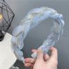 B187-1 Faixa de Cabelo Trançada Torcida de Organza com Strass Aumento Estéreo Caveira com Dentes Acessórios de Cabelo de Fada Fivela de Cabeça Transfronteiriça