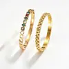 Bestseller Transfronterizo Europeo y Americano Set de Tres Piezas Pulsera de Acero Inoxidable para Mujer Chapado al Vacío de 18K Sencilla Sensación de Alta Gama No se Desvanece