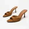 Novidades de Primavera: Sandálias de Salto Alto Peep-Toe Verde Oliva, Modernas, Elegantes, Simples, Versáteis, Saltos Finos para Mulheres, Transfronteiriço