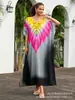 Cubierta de playa europea y americana transfronteriza, cubierta de bikini de rayón estampada con protección solar, bata de vacaciones de corte holgado