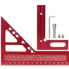 Regla Triangular de Ángulo Recto para Carpintería Aleación de Aluminio 45/90 Grados Multiángulo Decoración Regla Cuadrada de Marcado de Alta Precisión Carpintero Carpintería