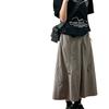 Saia Parachute Retrô Americana com Cordão para Mulheres, Estilo Outono, Tamanho Grande, Cintura Alta, Cobre o Quadril, Emagrecedora, Casual, Linha A, Roupa de Trabalho, Meia-Saia