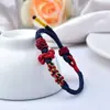 2026 Nuevo Modelo Pulsera de Buena Suerte y Éxito para Exámenes y Exámenes de Admisión de Posgrado, Hilo Rojo Tejido a Mano Cuerda de Lista Dorada para Niñas