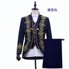 Bata de Hombre Traje de Corte Traje de Actuación Negro Calcomanía de Phnom Penh Traje de Tres Piezas Estudio Ópera Estilo Europeo Traje de Actuación