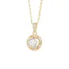 Collar Colgante de Rosa de Plata de Ley s925 para Mujer Circonita Cúbica Corte Rosa Brillante Exquisito Cadena para Clavícula Moderno Versátil Regalo