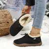 Botas de neve casuais femininas, com forro de fleece, sola grossa e de calçar, um item popular transfronteiriço, quentes e antiderrapantes para o inverno, com sola macia, perfeitas para mães