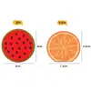 Almofada de Maquiagem Colorida em Pó de Frutas Ferramenta de Beleza Costurada Destacável Melancia Toranja Pitaya Kiwi Peça Única Almofada de Ar