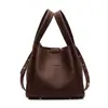 Bolso de Moda Casual de Tendencia Popular con Patrón de Lichi, Bolso Cubo Estilo Coreano, Bolso de Hombro Versátil de Gama Alta para Mujer