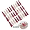 Uñas Postizas Portátiles Estilo Popular 4.0 Puntiagudas Largas Bloque de Color Borgoña Lazo 3D Lunares Puntas de Uñas Elegantes de Lujo Ligero que Realzan el Cutis