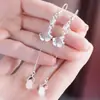 Pendientes de Joyería de Hada Antiguos Vintage Estilo Chino Hoja de Ginkgo Pendientes Largos Colgantes Clip para Oreja de Mujer Hanfu