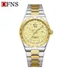 Ofns Reloj de Moda Más Vendido Transfronterizo Clásico para Hombre con Doble Calendario de Cuarzo Correa de Acero Luminosa Reloj de Cuarzo de Negocios para Hombres