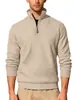Nueva ropa para hombre transfronteriza europea y americana de Amazon: sudadera deportiva casual de manga larga con media cremallera, talla grande, de sarga jacquard acanalada