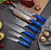 Comercio Electrónico Transfronterizo Popular Juego de Cuchillos Forjados de Nueve Piezas Acero Inoxidable Cuchillo de Chef Doméstico Cuchillo para Pan Estilo Nórdico Juego Completo